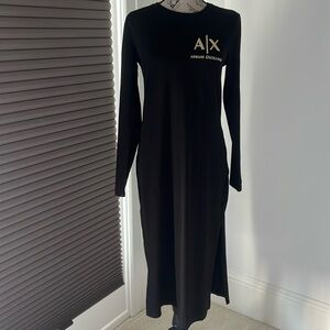 Armani Exchange Black Midi Dress